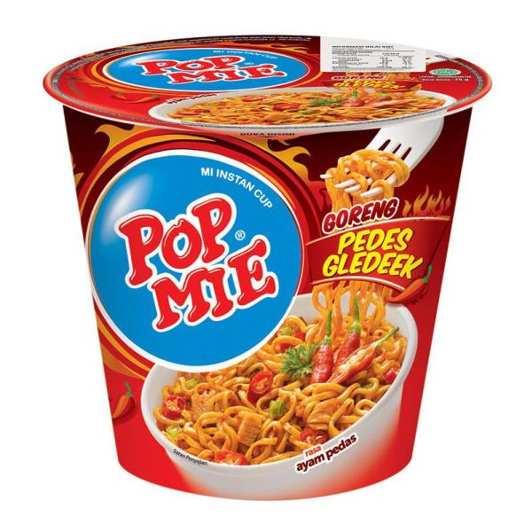 POP MIE GORENG PEDES GLEDEEK RASA AYAM PEDAS 75 GR