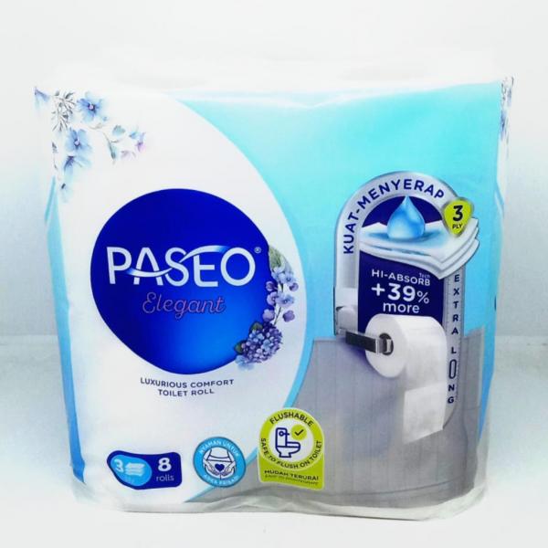 PASEO ELEGANT TOILET CORE NON EMBOSS 8 ROLL 300*S