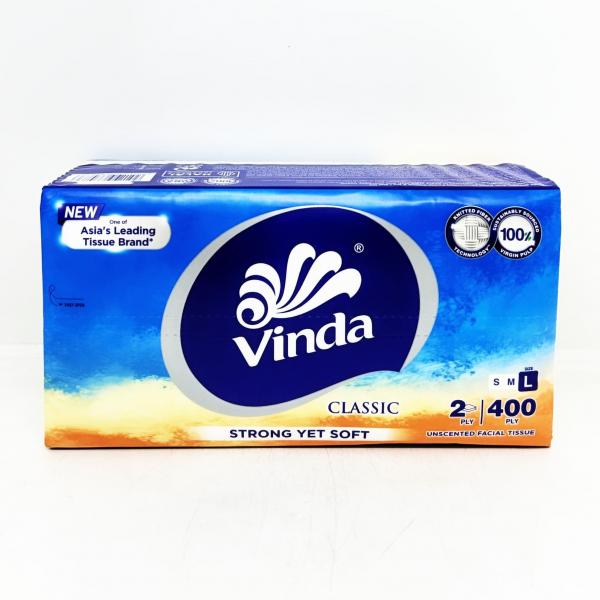 VINDA FACIAL TISSUE CLASSIC L 2 PLY 400 PLY